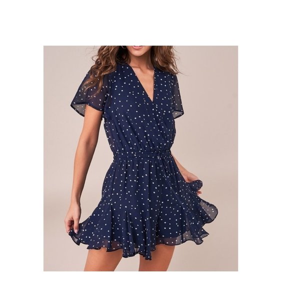 Romper Ruffle Chiffon - in Navy - Picture 4 of 5